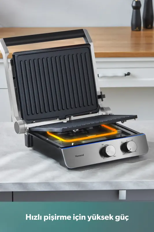 Grilliant 1344h Stainless Steel Body, Cast Removable Plate Toaster And Grill Machine - 4