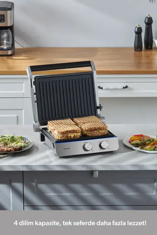 Grilliant 1344h zanglamaydigan po'lat korpusli, quyma chiqariladigan plastinkali tost va grily mashinasi - 2