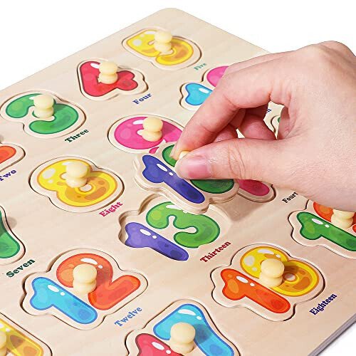 GRINNNIE Yog'och Shpalli Puzzle Bolalar uchun, 6 Ta Bolalar Puzzle To'plami 3 4 5 Yosh (Alifbo Raqam Shakl Hayvon Dinozavr Transport), Maktabgacha Ta'lim O'rganish Puzzle O'yinchoqlari Qiz va O'g'il Bolalar uchun - 29