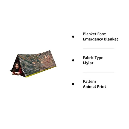 Grizzly Gear Emergency Thermal Tent- Reflective Mylar Survival Shelter- XL Size Waterproof Tube Tent Retains Heat and Fits 2 Adults in All Weather - 10
