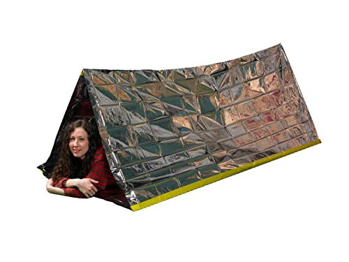 Grizzly Gear Favqulodda Issiqlik Chodiri - Aks ettiruvchi Mylar Hayot Saqlash Panohgohi - XL O'lchamli Su o'tkazmaydigan Trubka Chodiri Issiqlikni Saqlaydi va Har Qanday Ob-havo Sharoitida 2 Kattani Sig'dira oladi - 7