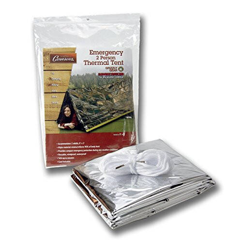 Grizzly Gear Favqulodda Issiqlik Chodiri - Aks ettiruvchi Mylar Hayotni Saqlab Qolish Panohgohi - XL O'lcham Su O'tkazmaydigan Trubka Chodiri Issiqlikni Saqlab Qoladi va Har Qanday Havoda 2 Kattaga Mos keladi - 9