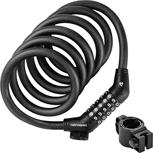 Grizzly Plus Integrated Combo Cable Bike Lock - 12mm - RETROSPEC