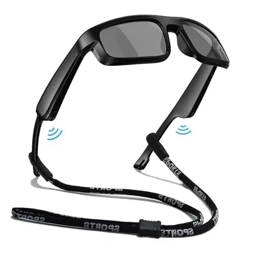 Grofulor Smart Glasses, Polarized Bluetooth Sunglasses with Built-in Mic & Speakers, Open Ear, Voice Assistant, UV Protection (LV-M8 Pro) - 1