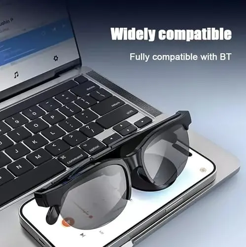 Grofulor Smart Glasses, Qutblangan Bluetooth Quyoshdan saqlaydigan ko'zoynaklar Ochiq quloqli o'rnatilgan Audio Mikrofon va Dinamiklar, UV himoyasi va Ovozli boshqaruv, erkaklar va ayollar uchun simsiz bluetooth quyoshdan saqlaydigan ko'zoynaklar - 3