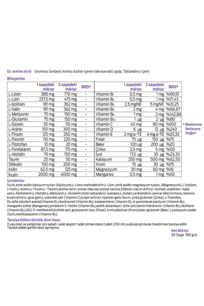 Gromino Serbest Amino Asitler İçeren Takviye Edici Gıda 30 Saşe - 2