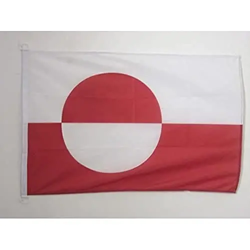 Greenland NAUTICAL Flag 18'' x 12'' - Denmark - Greenlander flags 30 x 45 cm. - Banner 12x18 in for boat - AZ FLAG 