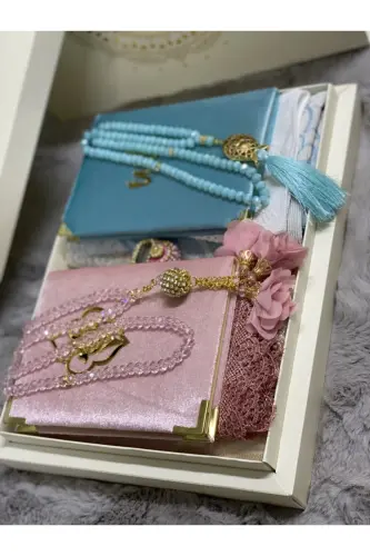 Groom's Basket Bride's Basket Prayer Rug Set Engagement Basket Prayer Rug Set - baby blue 
