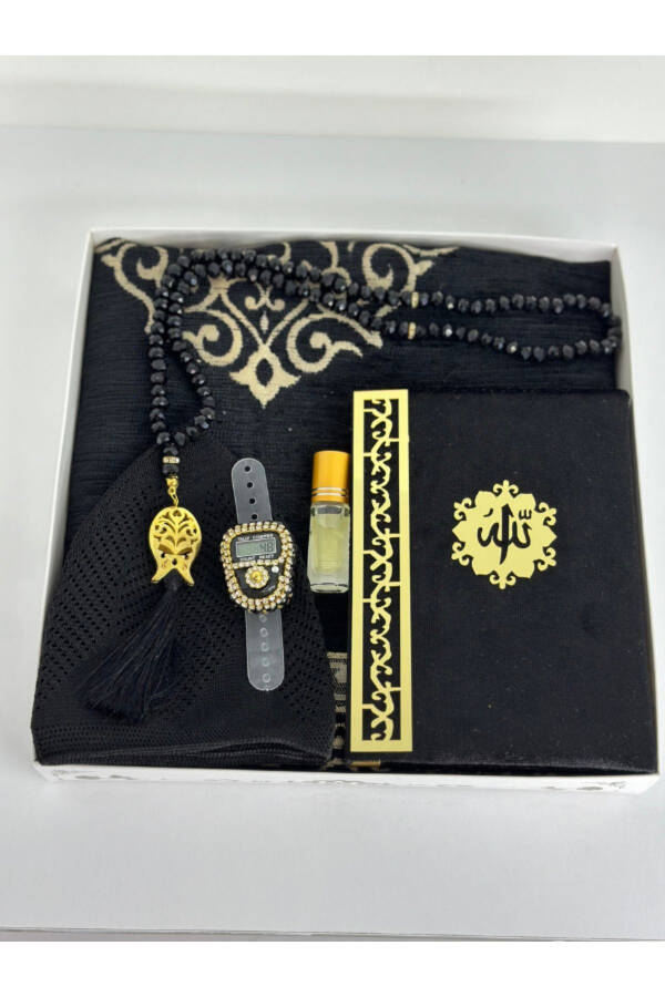 Groom's gift set, men's gift set, prayer rug set, dowry prayer rug set, Hajj Umrah gift. - 8