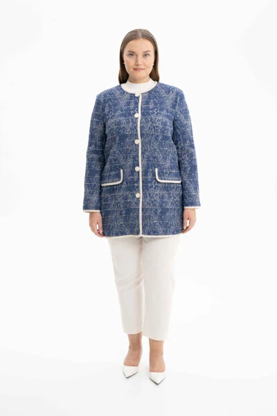 Grosgrain Detailed Textured Fabric Cover - AKER