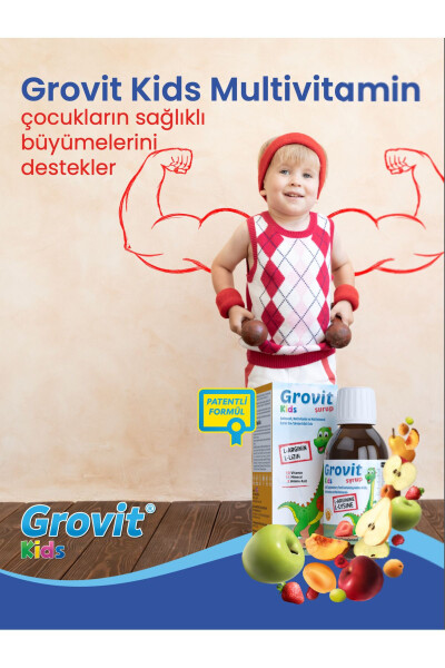 Grovit Kids Liquid Supplement Food with Arginine, Lysine, Multivitamins and Multiminerals 150ml - 5