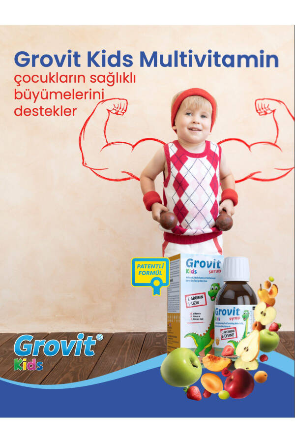 Grovit Kids Liquid Supplement Food with Arginine, Lysine, Multivitamins and Multiminerals 150ml - 5