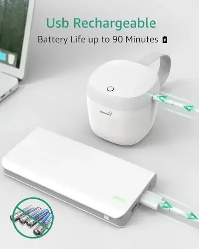 GROWNSY So‘rg‘ich Tozalagichi Portativ, UV Nurli Tozalagich Yo‘lda, USB Zaryadlovchi Tozalagich G‘ilofi, Mini So‘rg‘ich Tozalagichi 59 Soniyada 99.99% Tozalanadi (Oq) - 3