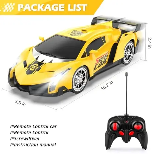 Growsland Remote Control Car, RC Cars for Kids 1: 18 Electric Toy Car Hobby Racing Car Toys with Lights & Controller, Christmas Birthday Gift for 3 4 5 6 7 8 9 Year Old Boys Girls - 5
