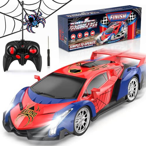 Growsland 2024 Remote Control Car for Kids, RC Cars for Boys Kids 1:18 Electric Vehicle Toy Car Hobby Racing Car Toys with Lights & Controller, Birthday Gift for 3 4 5 6 7 8 9 Year Old Boys Girls - 5