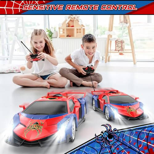 Growsland 2024 Remote Control Car for Kids, RC Cars for Boys Kids 1:18 Electric Vehicle Toy Car Hobby Racing Car Toys with Lights & Controller, Birthday Gift for 3 4 5 6 7 8 9 Year Old Boys Girls - 6