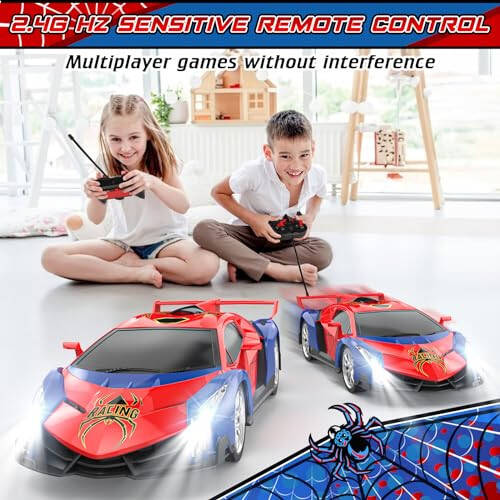 Growsland 2024 Remote Control Car for Kids, RC Cars for Boys Kids 1:18 Electric Vehicle Toy Car Hobby Racing Car Toys with Lights & Controller, Birthday Gift for 3 4 5 6 7 8 9 Year Old Boys Girls - 7