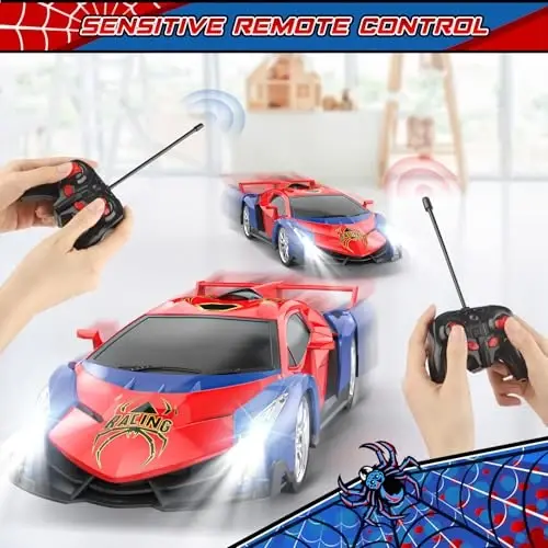Growsland 2024 Remote Control Car for Kids, RC Cars for Boys Kids 1:18 Electric Vehicle Toy Car Hobby Racing Car Toys with Lights & Controller, Birthday Gift for 3 4 5 6 7 8 9 Year Old Boys Girls - 5