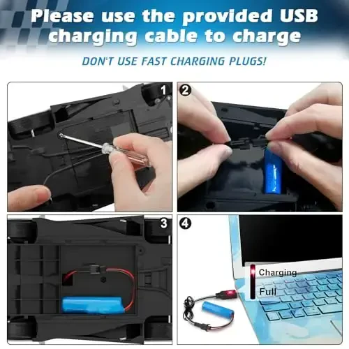 Growsland masofadan boshqariladigan avtomobil RC Avtomobillar Rojdestvo sovg'alari Bolalar uchun o'yinchoqlar 1/18 Elektr Sport poygasi Xobbi Rc Crawler o'yinchoq avtomobil modeli O'g'il bolalar uchun transport vositasi Qizlar qayta zaryadlanuvchi batareyalar kiritilgan - 5