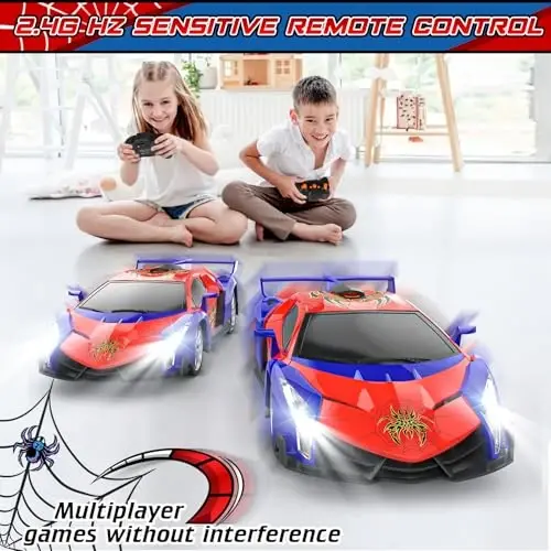 Growsland Remote Control Car, 2.4Ghz Rc Cars for Boys 4-7 8-12, Electric Kids Toys for Kids with Cool LED Lights, Rechargeable Hobby Race Cars Toys for Boys Girls Ages 4-6 5-7 6-8 8-12 Birthday Gift - 5