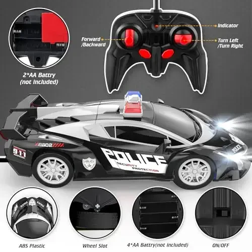 Growsland Remote Control Car Rc Cars for Boys 4-7 8-12, Kids Car Toys for Boys with Cool Flashing Light, Vehicle Hobby Race Cars Toys for Boy Girls Ages 4-6 5-7 6-8 8-12 Birthday Gift - 3