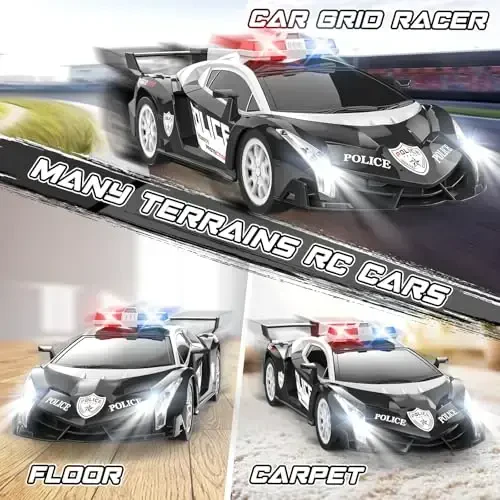 Growsland Remote Control Car Rc Cars for Boys 4-7 8-12, Kids Car Toys for Boys with Cool Flashing Light, Vehicle Hobby Race Cars Toys for Boy Girls Ages 4-6 5-7 6-8 8-12 Birthday Gift - 5