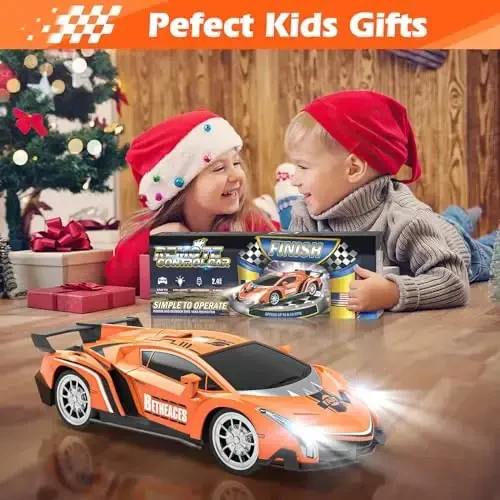 Growsland Remote Control Car RC Cars Xmas Gifts Toys for Kids 1/18 Electric Sport Racing Hobby Rc Crawler Toy Car Boys Girls Adults Included Rechargable Batteries (Orange) - 7