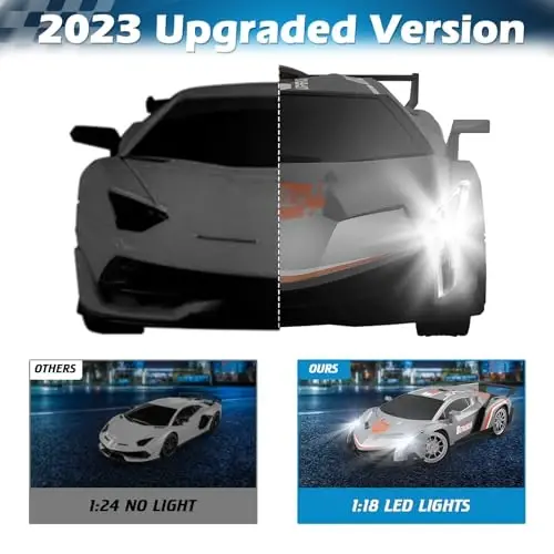 Growsland Remote Control Car RC Cars Xmas Gifts Toys for Kids 1/18 Electric Sport Racing Hobby Rc Crawler Toy Car Model Vehicle for Boys Girls Included Rechargable Batteries - 2