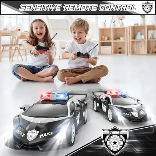 Growsland Remote Control Car Rc Cars for Boys 4-7 8-12, Kids Car Toys for Boys with Cool Flashing Light, Vehicle Hobby Race Cars Toys for Boy Girls Ages 4-6 5-7 6-8 8-12 Birthday Gift - 4