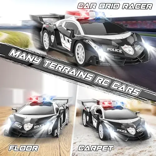 Growsland Remote Control Car Rc Cars for Boys 4-7 8-12, Kids Car Toys for Boys with Cool Flashing Light, Vehicle Hobby Race Cars Toys for Boy Girls Ages 4-6 5-7 6-8 8-12 Birthday Gift - 5