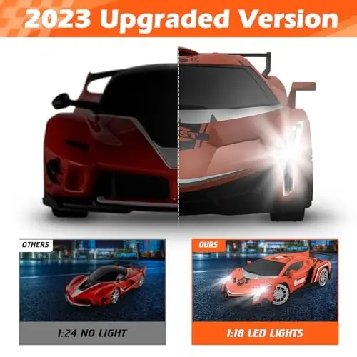 Growsland Remote Control Car RC Cars Xmas Gifts Toys for Kids 1/18 Electric Sport Racing Hobby Rc Crawler Toy Car Boys Girls Adults Included Rechargable Batteries (Orange) - 2