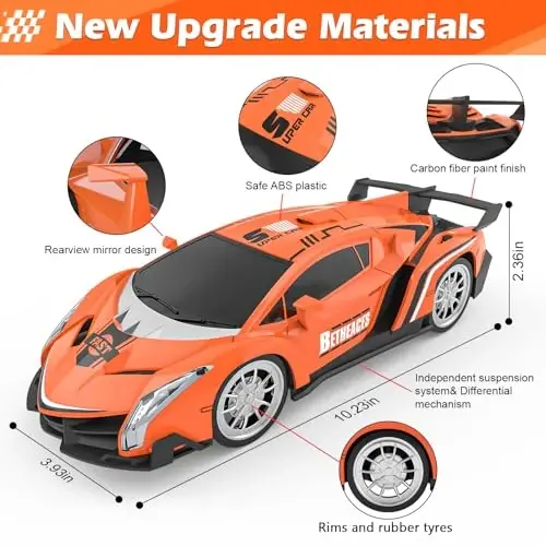Growsland Remote Control Car RC Cars Xmas Gifts Toys for Kids 1/18 Electric Sport Racing Hobby Rc Crawler Toy Car Boys Girls Adults Included Rechargable Batteries (Orange) - 4