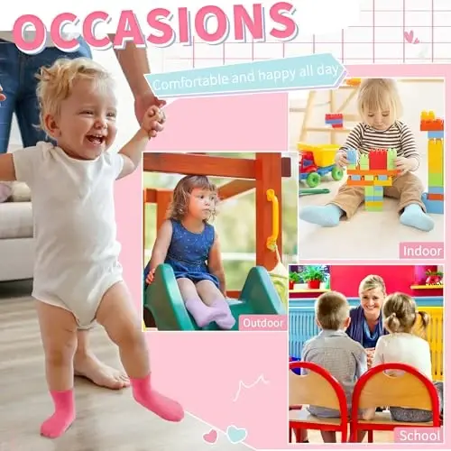 GRPSKCOS Baby Socks Non Slip 12 Pairs Toddler Anti Skid Socks for 0-7 Years Infants Little Kids Boys Girls - 6