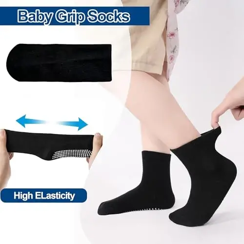 GRPSKCOS Baby Socks Non Slip 12 Pairs Toddler Anti Skid Socks for 0-7 Years Infants Little Kids Boys Girls - 4