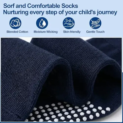 GRPSKCOS Baby Socks Non Slip 12 Pairs Toddler Anti Skid Socks for 0-7 Years Infants Little Kids Boys Girls - 3