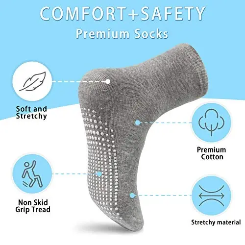 GRPSKCOS Baby Socks Non Slip 12 Pairs Toddler Anti Skid Socks for 0-7 Years Infants Little Kids Boys Girls - 6