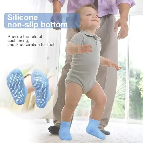 GRPSKCOS Baby Socks Non Slip 12 Pairs Toddler Anti Skid Socks for 0-7 Years Infants Little Kids Boys Girls - MODAZONE (1)