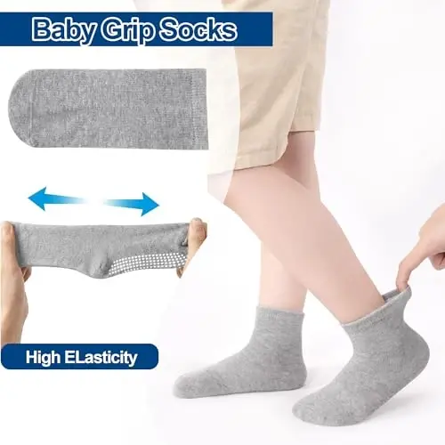 GRPSKCOS Baby Socks Non Slip 12 Pairs Toddler Anti Skid Socks for 0-7 Years Infants Little Kids Boys Girls - GRPSKCOS (1)