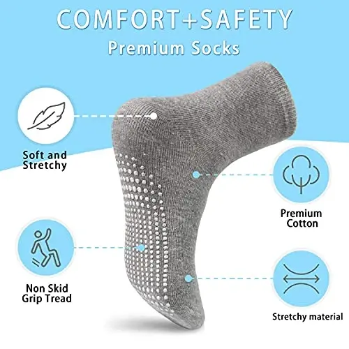 GRPSKCOS Baby Socks Non Slip 12 Pairs Toddler Anti Skid Socks for 0-7 Years Infants Little Kids Boys Girls - 6