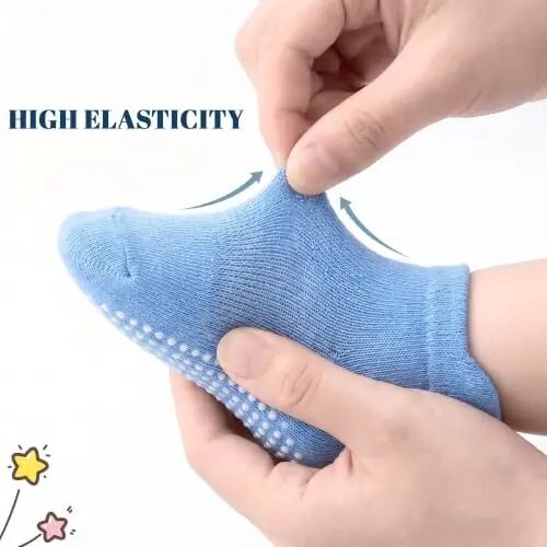 GRPSKCOS Non Slip Toddler Baby Socks 12 Pairs Anti Skid Ankle Socks for Girls Boys Grips Sock for 0-7 Years Children - 4