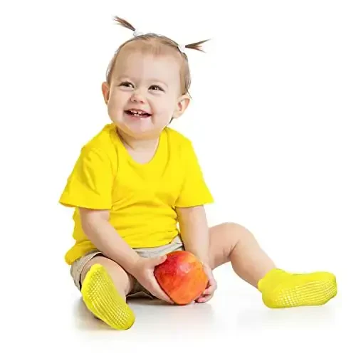 GRPSKCOS Non Slip Toddler Baby Socks 12 Pairs Anti Skid Ankle Socks for Girls Boys Grips Sock for 0-7 Years Children - 2