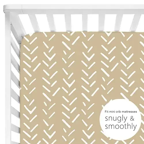 GRSSDER Stretchy Pack and Play Sheets, Ultra Soft Jersey Knit Fitted Pack n Play Sheets Set 2 Pack, Portable/Mini Cribs Sheets for Girls and Boys, Rainbow Pattern - 4