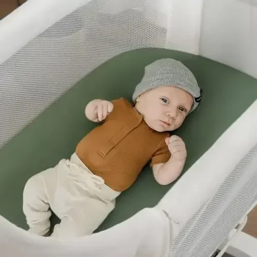 GRSSDER Stretchy Ultra Soft Fitted Bassinet Sheet Set 2 Pack, Universal Fit for Bassinets Baby Cradle Moses Basket Oval Rectangle Mattress Safe and Snug, Stylish Bassinet Sheets of Cars Print for Boys - 6