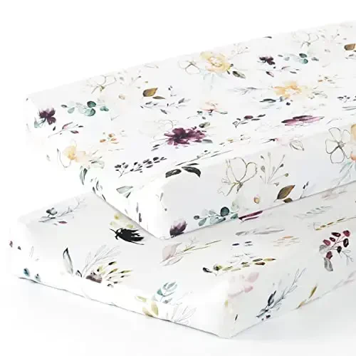 GRSSDER Stretch Ultra Soft Jersey Knit Changing Pad Cover Set 2 Pack,Change Table Pad Covers Fit 32