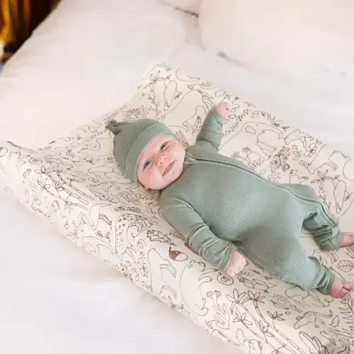 GRSSDER Stretchy Ultra Soft Jersey Knit Changing Pad Cover Set 2 Pack, Change Table Pad Covers Fit 32