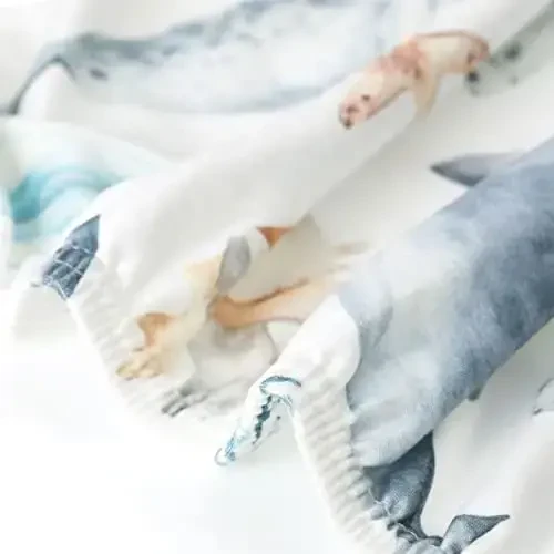 GRSSDER Stretchy Ultra Soft Jersey Knit Fitted Crib Sheets Set 2 Pack, Fit All Standard Crib Mattresses Safe and Snug, Beautiful Marine Organism for Boys and Girls - 6