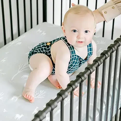 GRSSDER Stretch Ultra Soft Jersey Knit Fitted Crib Sheets Set 2 Pack，Fit All Standard Crib Mattress Pads Safe and Snug, Crib Fitted Sheet for Boys and Girls, Pretty African Savannah Animals Pattern - 5