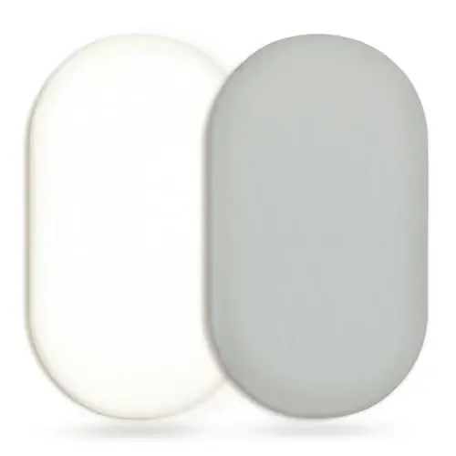 GRSSDER Stretchy Ultra Soft Fitted Bassinet Sheet 2 Pack, Universal Fit for Bassinets Baby Cradle Moses Basket Oval Rectangle Mattress Safe and Snug, Jersey Bassinet Sheets for Girls, White/Gray - 1