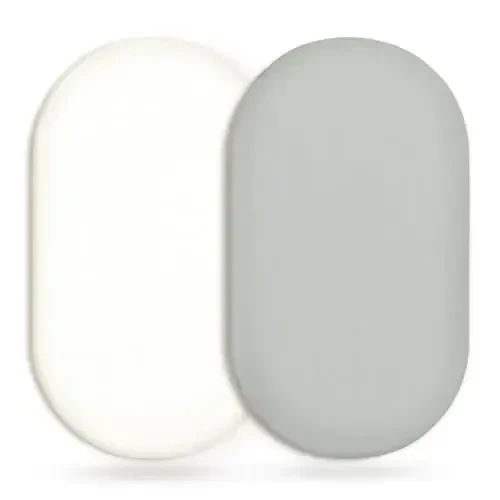 GRSSDER Stretchy Ultra Soft Fitted Bassinet Sheet 2 Pack, Universal Fit for Bassinets Baby Cradle Moses Basket Oval Rectangle Mattress Safe and Snug, Jersey Bassinet Sheets for Girls, White/Gray - 1