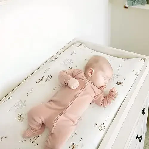 GRSSDER Stretch Ultra Soft Jersey Knit Changing Pad Cover Set 2 Pack, Change Table Pad Covers Fit 32